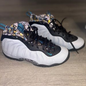 Nike Foamposite One Graffiti Sneakers. Graffiti Interior